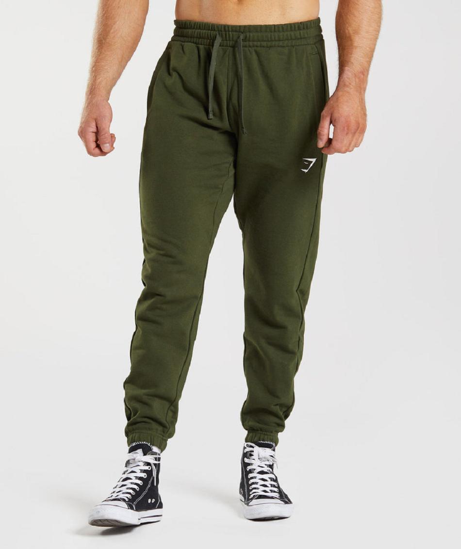 Pantalones Jogger Gymshark Essential Oversized Hombre Verde Oliva | CO 3701VRW